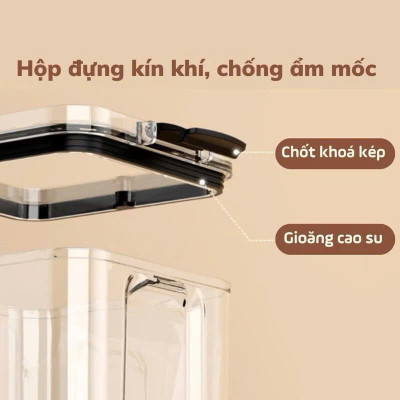 Set 5 Hộp Nhựa Đựng Ngũ Cốc H55, Bánh Kẹo, Thực Phẩm Khô - Hộp Đựng Trong Suốt Nắp Kín Chống Ẩm Cao Cấp - HÀNG CHÍNH HÃNG MINIIN