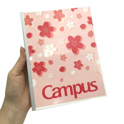 Vở Sakura A5 4 Ly Ngang 200 Trang ĐL 70g/m2 - Campus NB-ASKR200 - Màu Hồng Cam