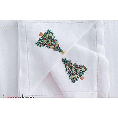 Bộ 06 khăn ăn thêu noel .