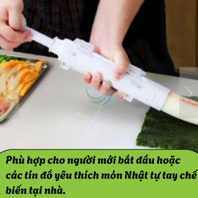 Ống Nén Sushi Thông Minh Kèm Thảm Cuộn Dụng Cụ Làm Sushi Siêu Nhanh - Combo Ống & Mành Cuộn