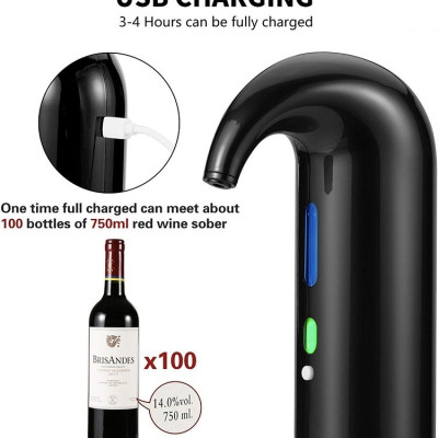 Máy rót vang tự động điện tử dùng sạc USB SUNWAY