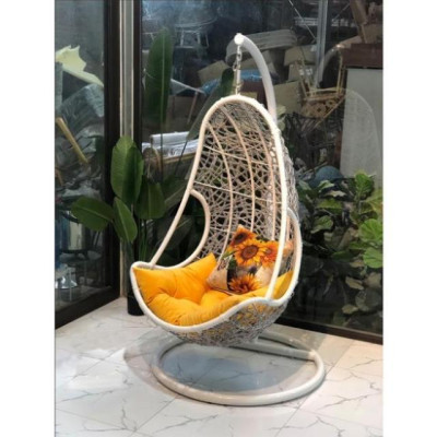 Hàng Siêu Cấp Xích đu đan, ghế lười, nôi treo thư giãn đọc sách sân vườn mây nhựa, dáng lưng tôm - Giá Tại Xưởng