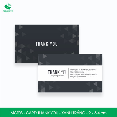 MCT03 - 9x5.4 cm - 50 Card Thank you, Thiệp cảm ơn khách hàng, card cám ơn cứng cáp sang trọng