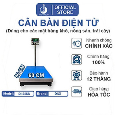 Cân Bàn Điện Tử DI28SS - Mặt Bàn Cân 600x800MM - Đầu Chống Nước