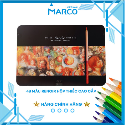 Hộp Bút Chì Màu Khô, Gốc Dầu Cao Cấp Marco 3100 Renoir 36/48/72/100/120 Màu - Nghệ thuật vẽ chuyên nghiệp