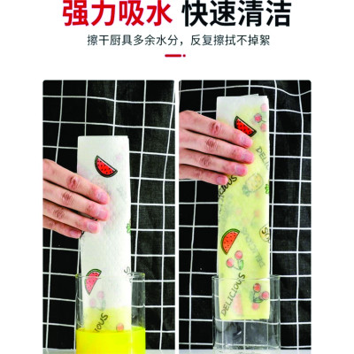 (Sử dụng 1500-2000 lần) Cuộn Khăn Giấy Lau Chén Dĩa Bếp Đa Năng Thấm Hút Dầu Dùng Một Lần, Siêu Dai Có Thể Giặt Và Sử Dụng Lại Họa Tiết Ngẫu Nhiên