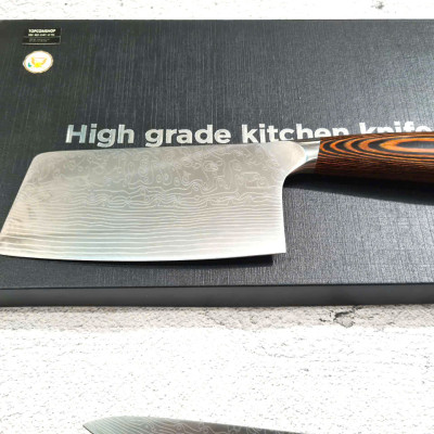 DAO - BỘ 3 DAO BẾP NHẬT BẢN THÉP DAMASCUS MÃ A6 DT2 nt topcomshop vn