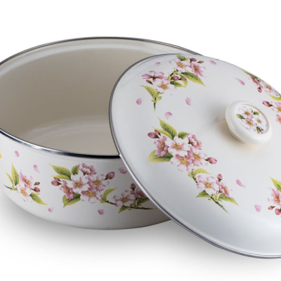 Nồi tráng men FUJIHORO 20cm, 2.3L ( Hoa văn Sakura ) SYM-22, Sử dụng bếp từ