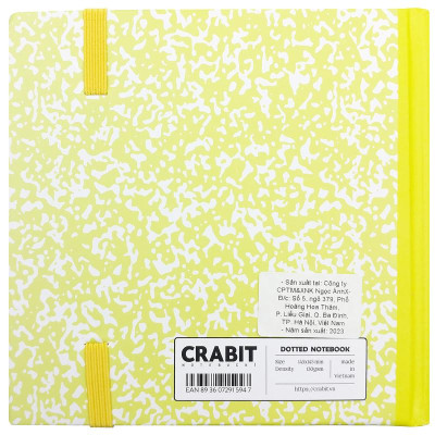 Sổ Dot Khổ Vuông 140 Trang 130gsm + Kèm Sticker Composition Collection - Crabit Notebuck 1594 - Vàng Chanh Lime