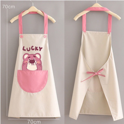 Tạp dề nấu ăn chống thấm nước, tạp dề pha chế có túi, tạp dề hoạ tiết có khăn lau bên hông