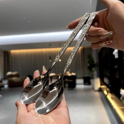 THÌA ĂN LUXURY SANG TRỌNG PHONG CÁCH HOA VĂN BẮC ÂU CAO CẤP - DÀI 21CM