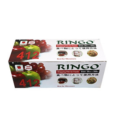 Màng bọc thực phẩm Ringo PVC cuộn lớn ST412/ST418/ST612, dùng được trong tủ lạnh, lò vi sóng, có lưỡi cắt tiện lợi