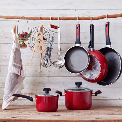 Nồi Chống Dính Forge Red Có Nắp Meyer 30cm - Thương Hiệu Mỹ, SX Thái Lan | Meyer Forge Red Saucepot 30cm