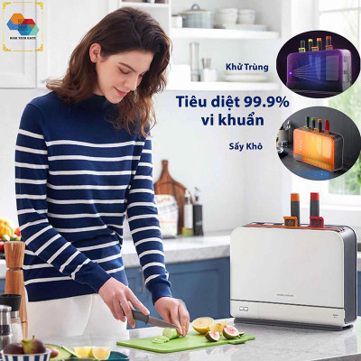 Bộ dao thớt khử khuẩn UV và sấy khô 70ºC Morphy Richards MR1001 tích hợp khay đựng đũa - Hàng Nhập Khẩu