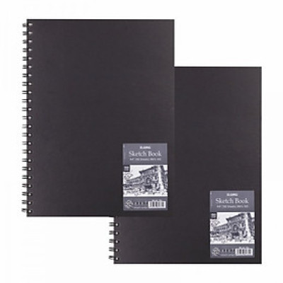Sổ vẽ phác thảo giấy trơn Sketch Book A4/ A5+ 50 tờ 150GSM; 764/ 762 gáy lò xo bìa bồi dầy đẹp màu đen tạo sự mới lạ