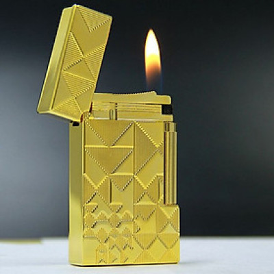 Vỏ Hột Quẹt Bật Lửa Gas Đá Upon D57V Thiết Kế Họa Tiết Hình Khối Độc Đáo - Dùng Gas Đá Cao Cấp