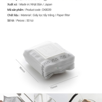 Túi giấy lọc phin cà phê giấy của Nhật Bản CAFE DE KONA
