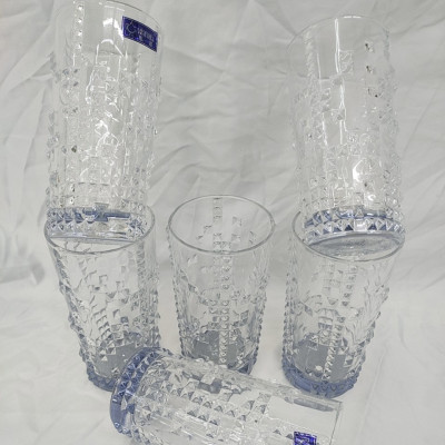 BỘ 6 LY UỐNG NƯƠC THỦY TINH CAO CẤP CHỊU NHIỆT 355ML HẠT NỔI - VD51