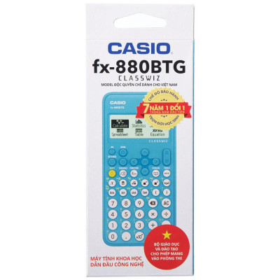 Máy Tính CASIO FX-880BTG - Màu Xanh Biển + 2 Bút Bi Pilot BP-1RT - Mực Xanh