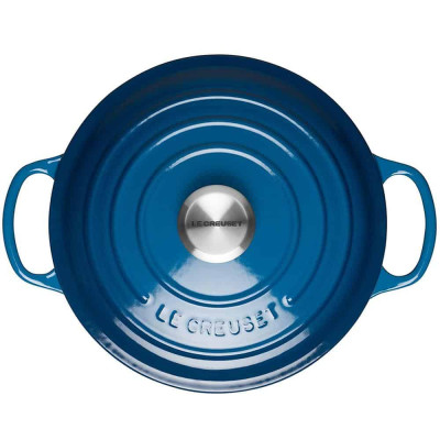Nồi gang Le Creuset Bräter rund Evo 24cm Blue Marseille màu xanh dương đậm Hàng Chính Hãng