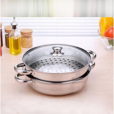Nồi hấp inox 2 tầng tiện dụng chắn chắn không gỉ sét