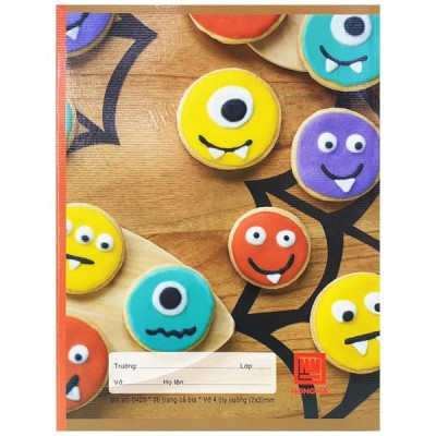 Vở Học Sinh 4 Ô Ly 96 Trang ĐL 80g/m2 - Hồng Hà - Class Monster - 0428 (Mẫu Màu Giao Ngẫu Nhiên)