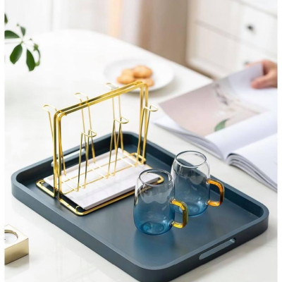 COMBO BỘ BÌNH CỐC THỦY TINH CHỊU NHIỆT VÂN KIM CƯƠNG KÈM ÚP CỐC INOX VÀ KHAY GỖ ( KHAY XANH GIAO NGẪU NHIÊN )