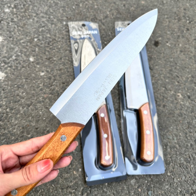 Dao thái đồ ăn, cắt gọt trái cây SEKI loại trung cán gỗ dài 30cm 