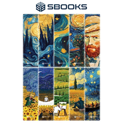 10 Cái Bookmark Kẹp Sách, Dấu Trang Hoạ Tiết Tranh Van Gosh  - SBOOKS