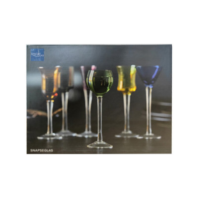 Bộ 6 ly uống shot, nhiều màu. Nhãn Lyngby Glas Đan Mạch