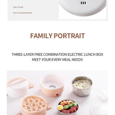 Hộp Cơm Điện Cặp Lồng Điện Hâm Cơm Tự Động 3 Tầng PS-103 - Màu Ngẫu Nhiên - Hàng Chính Hãng