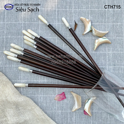 Đũa Trắc đầu ốc biển đai Bạc Super VIP - đủ mẫu (10 đôi/Hộp) dành cho nhà giàu - Sang trọng - Đẳng cấp