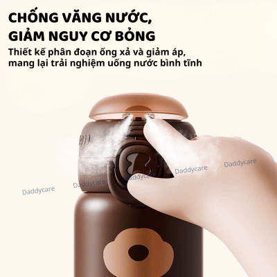 Bình nước cho bé đi học giữ nhiệt có ống hút ZoyZoii kèm túi gấu bông Animal Series Thermos Cup E20