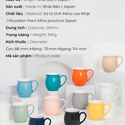 Ly sứ uống trà cà phê Origami Pinot Aroma Mug 280ml