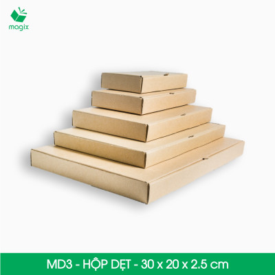 MD3 - 30x20x2.5cm - 25 Thùng hộp carton trơn đóng hàng