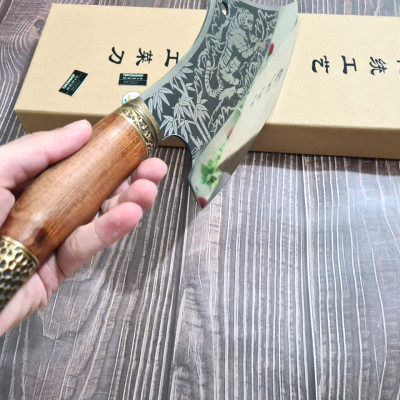 DAO BẾP - DAO THÁI CHẶT HOA VĂN HỔ MÃ A6 DT150 NT topcomshop vn