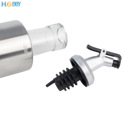 Chai đựng dầu ăn gia vị 350ml thủy tinh bọc inox 304 Hobby home decor BDN350