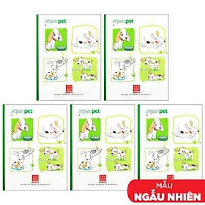 Combo 5 Vở Class Funny Pet - 4 Ly Ngang 200 Trang 58gsm - Hồng Hà 0443 (Mẫu Màu Giao Ngẫu Nhiên)