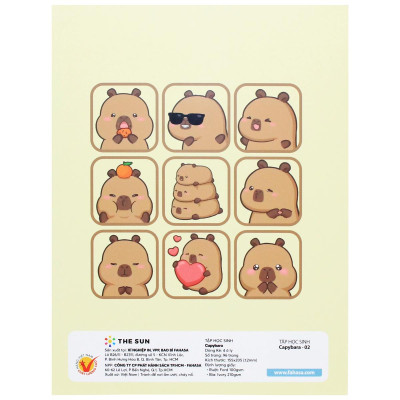 Tập Học Sinh Capybara - 4 Ôly - 96 Trang 100gsm - The Sun (Mẫu Màu Giao Ngẫu Nhiên)