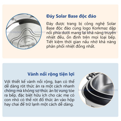 Nồi inox 18/10 Korkmaz Perla 1.8 lít - 16x9 cm