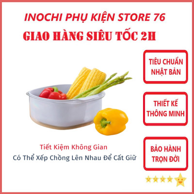 Bộ Thau Rỗ Vuông YOKO 23-27cm Sản Xuất Theo Tiêu Chuẩn Nhật Bản Công nghệ ion Ag+ giúp kháng khuẩn khử mùi - Chính hãng INOCHI ( Tặng kèm khăn lau PaKaSa)