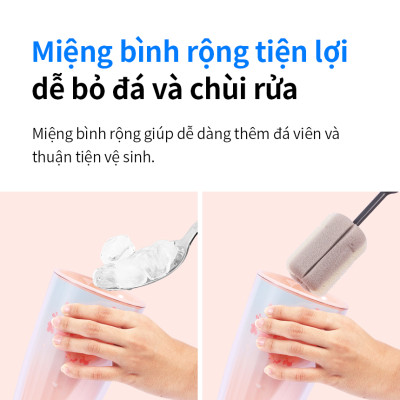 Ly nhựa LocknLock 2 lớp 750ml HAP522 720ml Anh Đào - Hàng chính hãng kèm ống hút, cách nhiệt tốt, miệng rộng - JoyMall