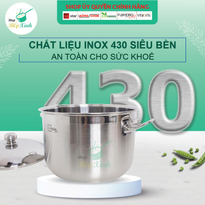 Nồi Inox 430 Bếp Từ 3 Đáy Nắp Inox Fivestar Tặng 5 Muỗng Ăn (36cm)