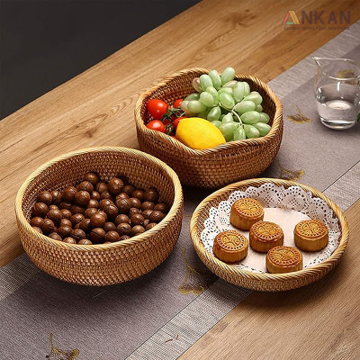 Rổ Mây Tre Đan ANKAN – Giỏ Mây Handmade Đựng Trái Cây, Bánh Kẹo, Đồ Khô, Decor Nhà Cửa