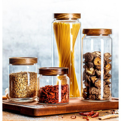 (SẴN) Hũ thủy tinh trơn đựng đồ khô 5 kích cỡ, hũ thủy tinh cao cấp, hũ đựng đồ khô 