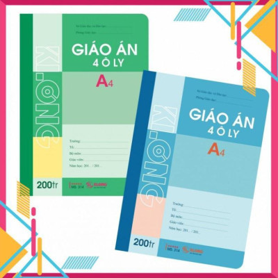 Sổ giáo án KLONG 4 ôly(2.5*2.5) A4 200tr; MS: 314T4