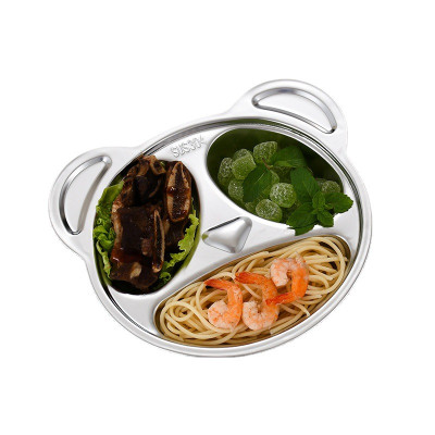 khay cơm,khay ăn dặm hình gấu Bear cho các bé inox 304 cao cấp 100% ( tặng hộp thìa đũa bear)