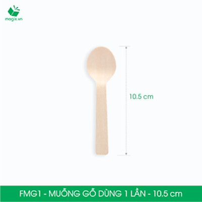 FMG1 - Combo 200 Muỗng gỗ ngắn 10.5 cm dùng 1 lần - Thìa gỗ ngắn dùng 1 lần tiện lợi thân thiện môi trường