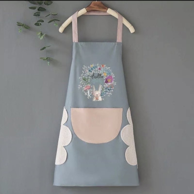 Tạp dề nấu ăn chống thấm nước, tạp dề pha chế có túi, tạp dề hoạ tiết có khăn lau bên hông