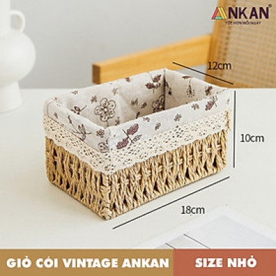 Rổ Mây Đựng Đồ, Giỏ Mây Cắm Hoa ANKAN Thích Hợp Đi Picnic, Đựng Phụ Kiện Chụp Ảnh, Sắp Xếp Đồ Dùng Trong Nhà